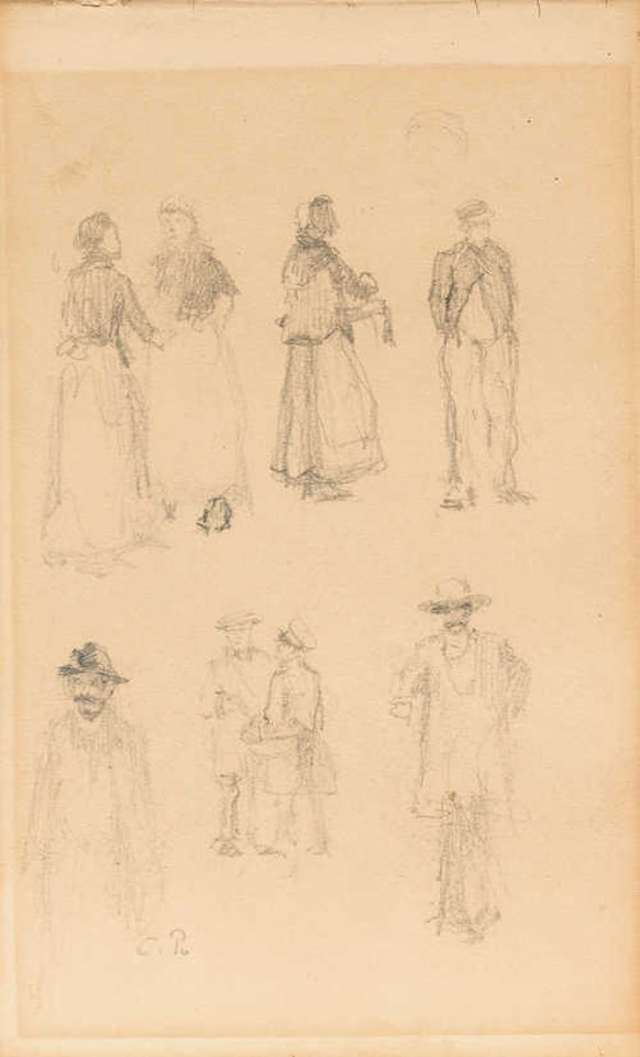 Studies of figures. by Camille Pissarro