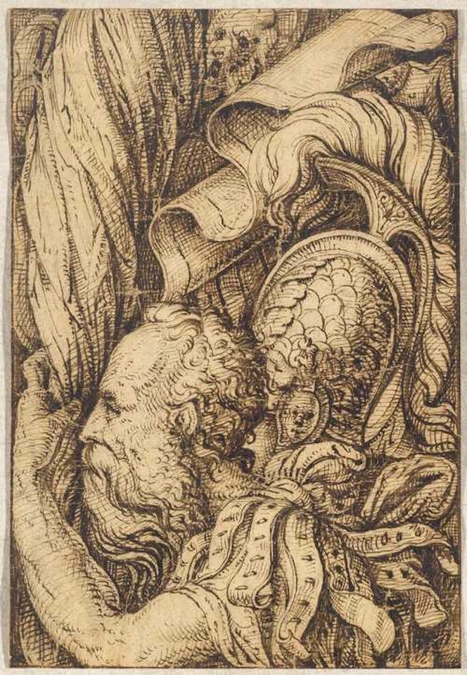 Preliminary sketch for a war trophy 'all' antica' by Giulio Campi