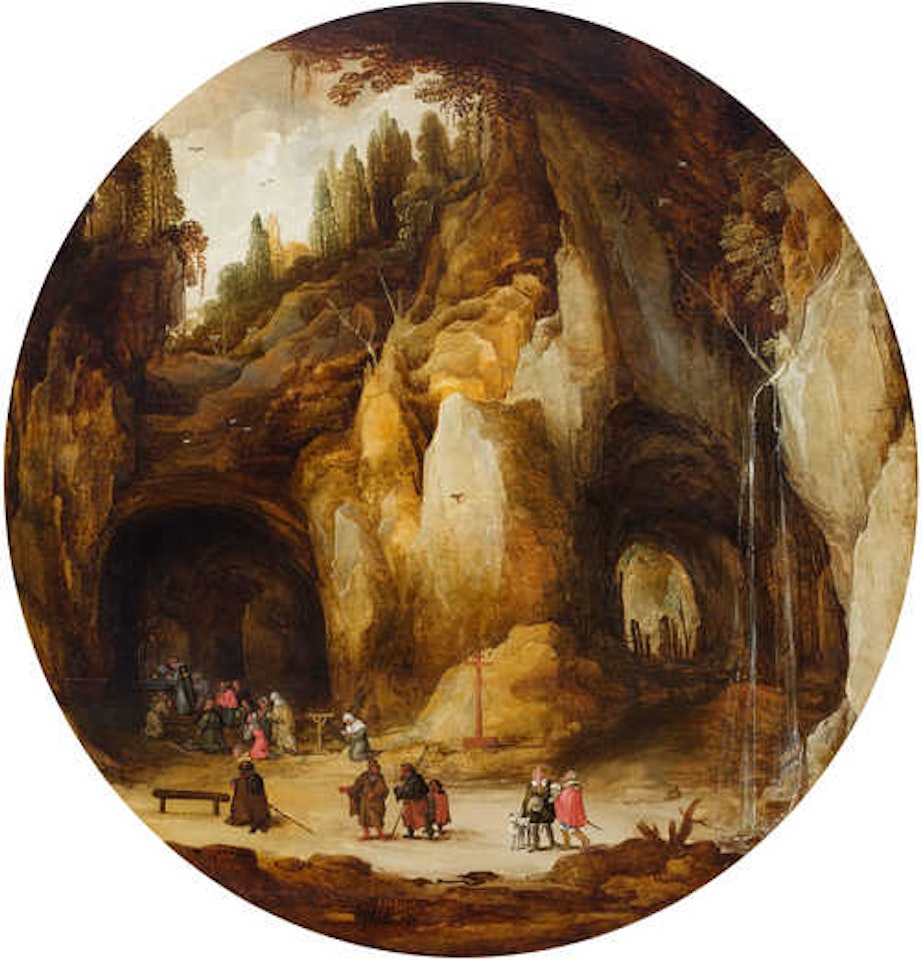Worship in a cave. by Joos de Momper the Younger
