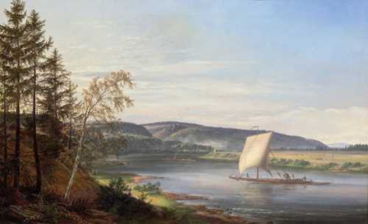 Blick auf die Elbe vom Cosels Garten bei Dresden by Johan Christian Clausen Dahl
