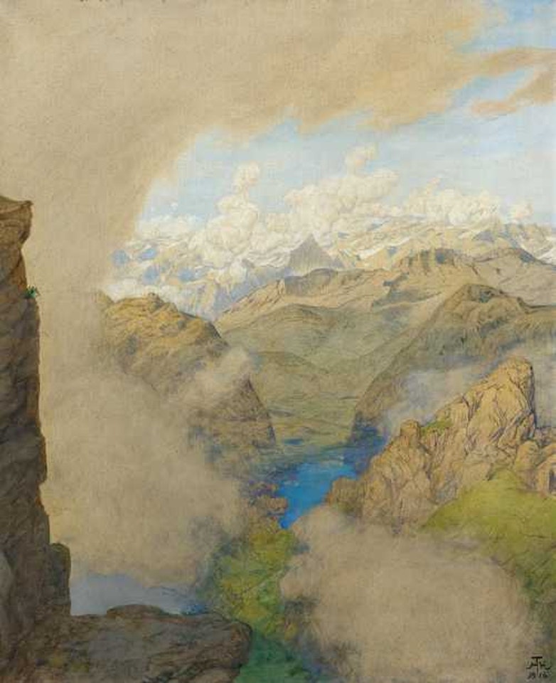 Blick auf die Nordwand des Breithorns by Hans Thoma