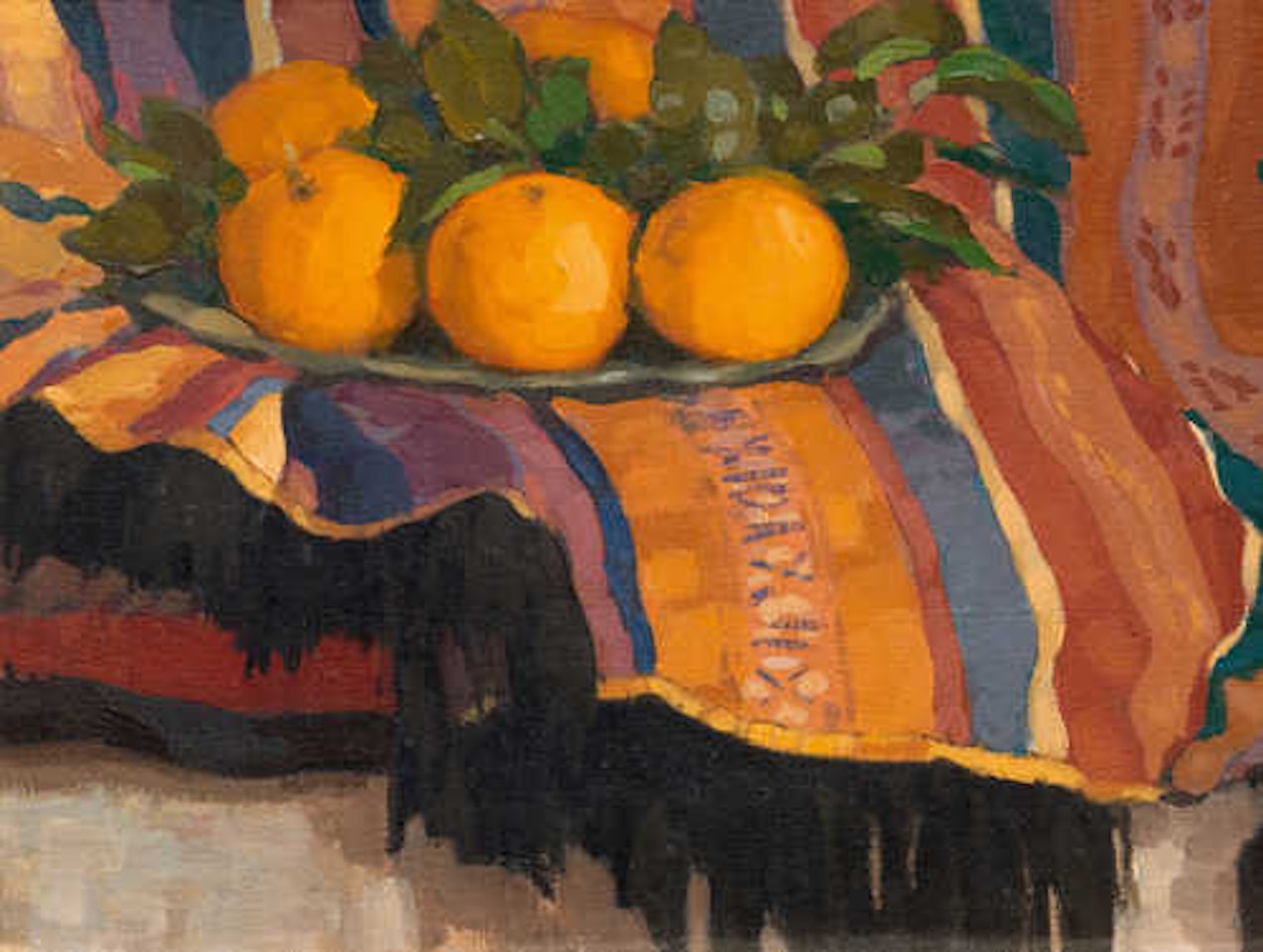 Still-life with bowl of oranges by Louis Moilliet