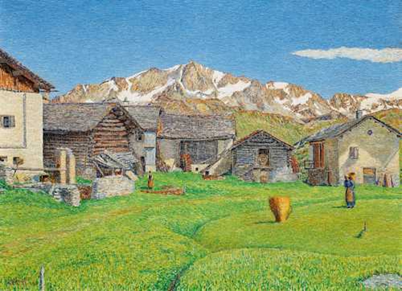 Gravasalvas am Lunghinpass ob Maloja by Gottardo Segantini