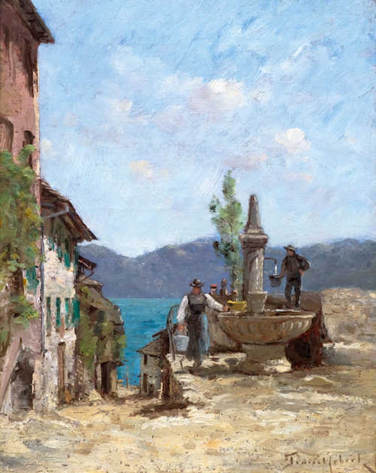 Fontaine à Saint-Gingolph. by Paul Désiré Trouillebert