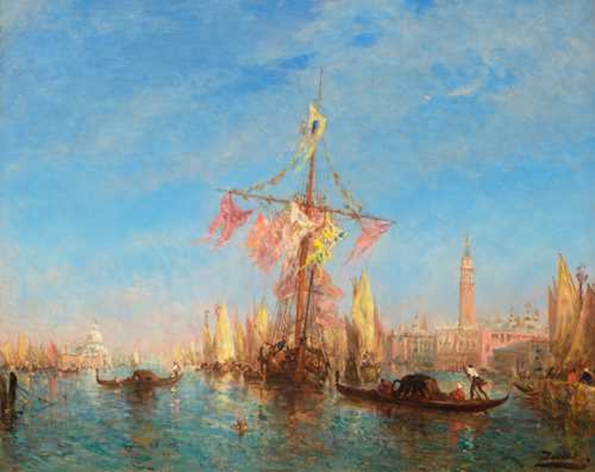 "Fête de l"Assomption, dans le bassin" by Félix Ziem