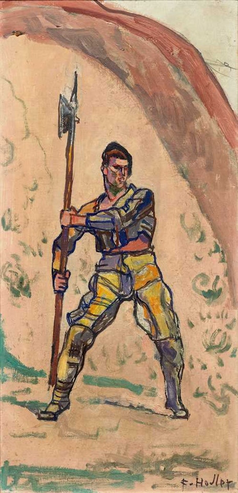 Warrior with halberd by Ferdinand Hodler