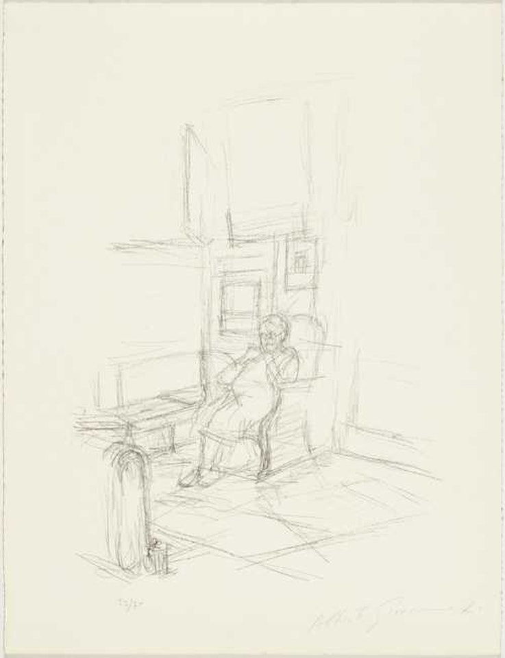 La mère de l"artiste assise devant le poêle by Alberto Giacometti