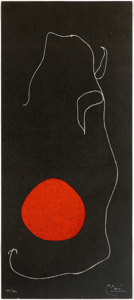 Oiseau devant le soleil by Joan Miró