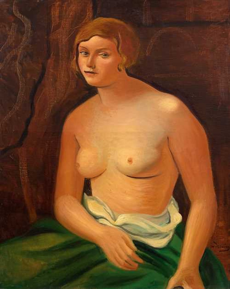 Buste de femme assise aux seins nus by Andre Derain