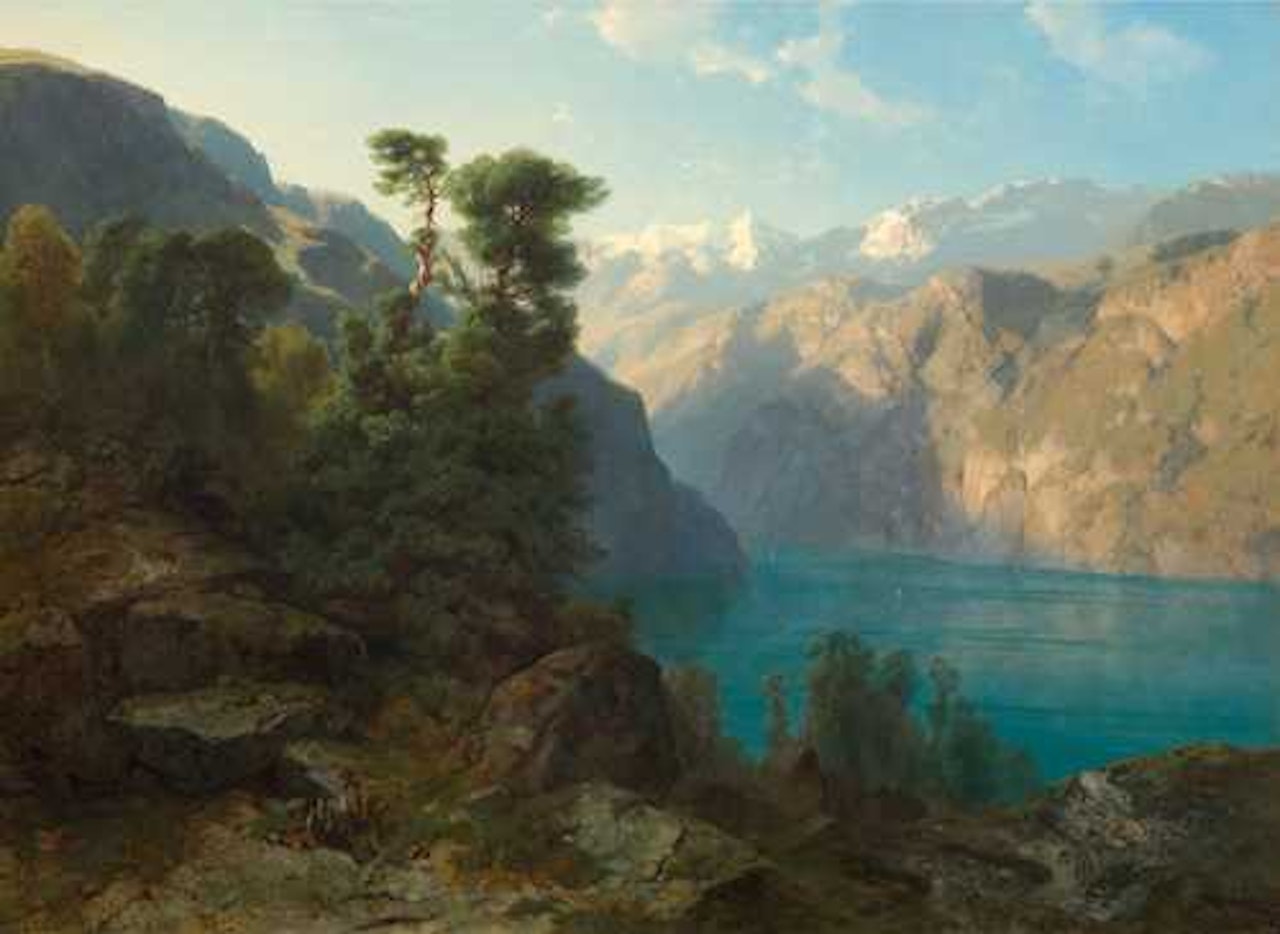 Lac des Quatre-Cantons, près de Brunnen by Alexandre Calame