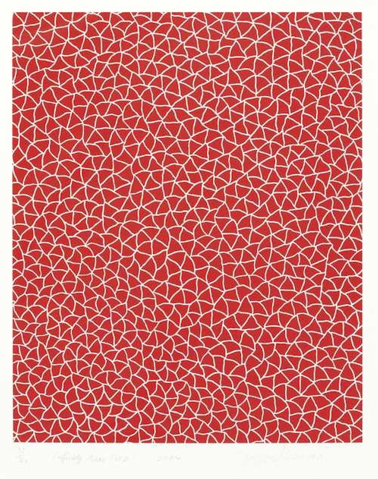 3 sheets: Infinits Nets (YBL, WR, YOR) by Yayoi Kusama