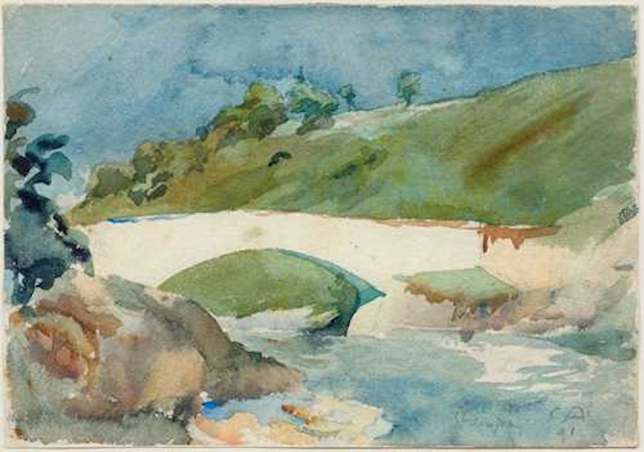Die Brücke von Stampa. (The Bridge at Stampa) by Cuno Amiet
