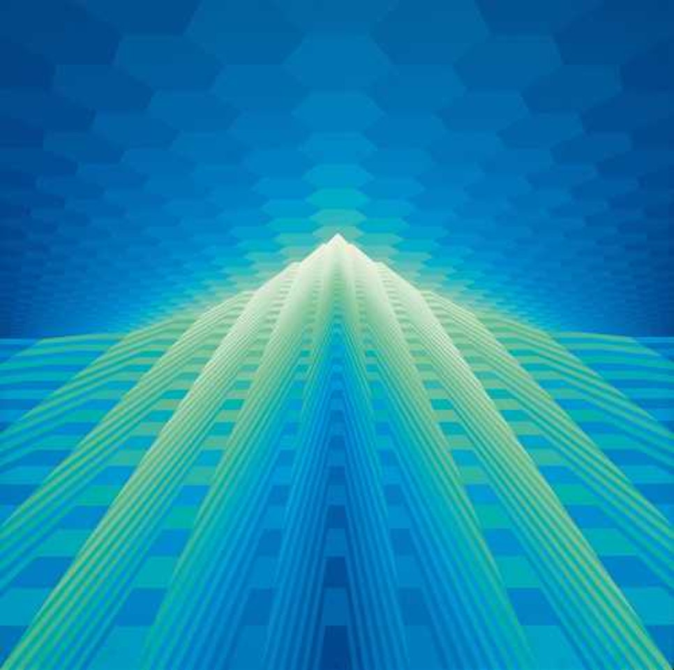 Horizon Pyramidal bleu/vert by Jean-Pierre Yvaral