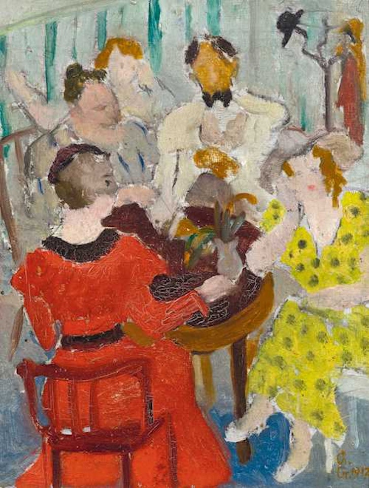 Coffee house scene by Giovanni Giacometti