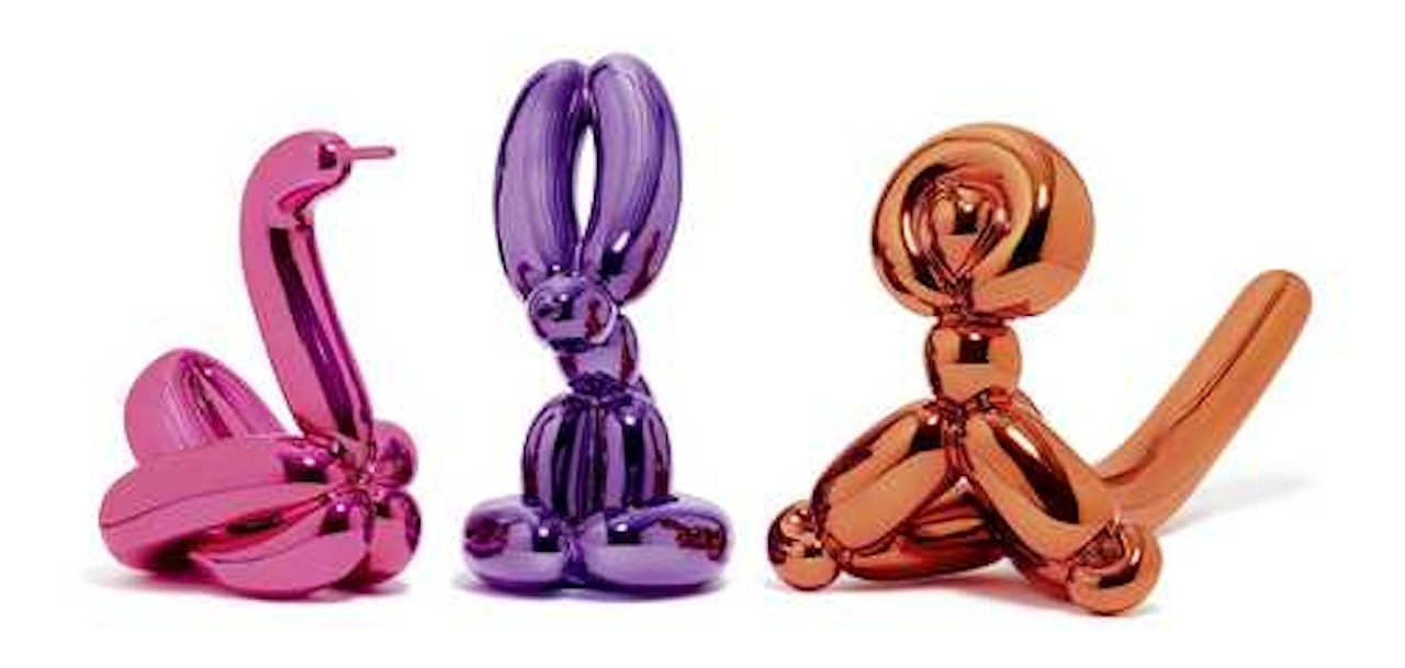 Animals II (Balloon Swan (Magenta) /Balloon Monkey (Orange) /Balloon Rabbit (Violet) by Jeff Koons