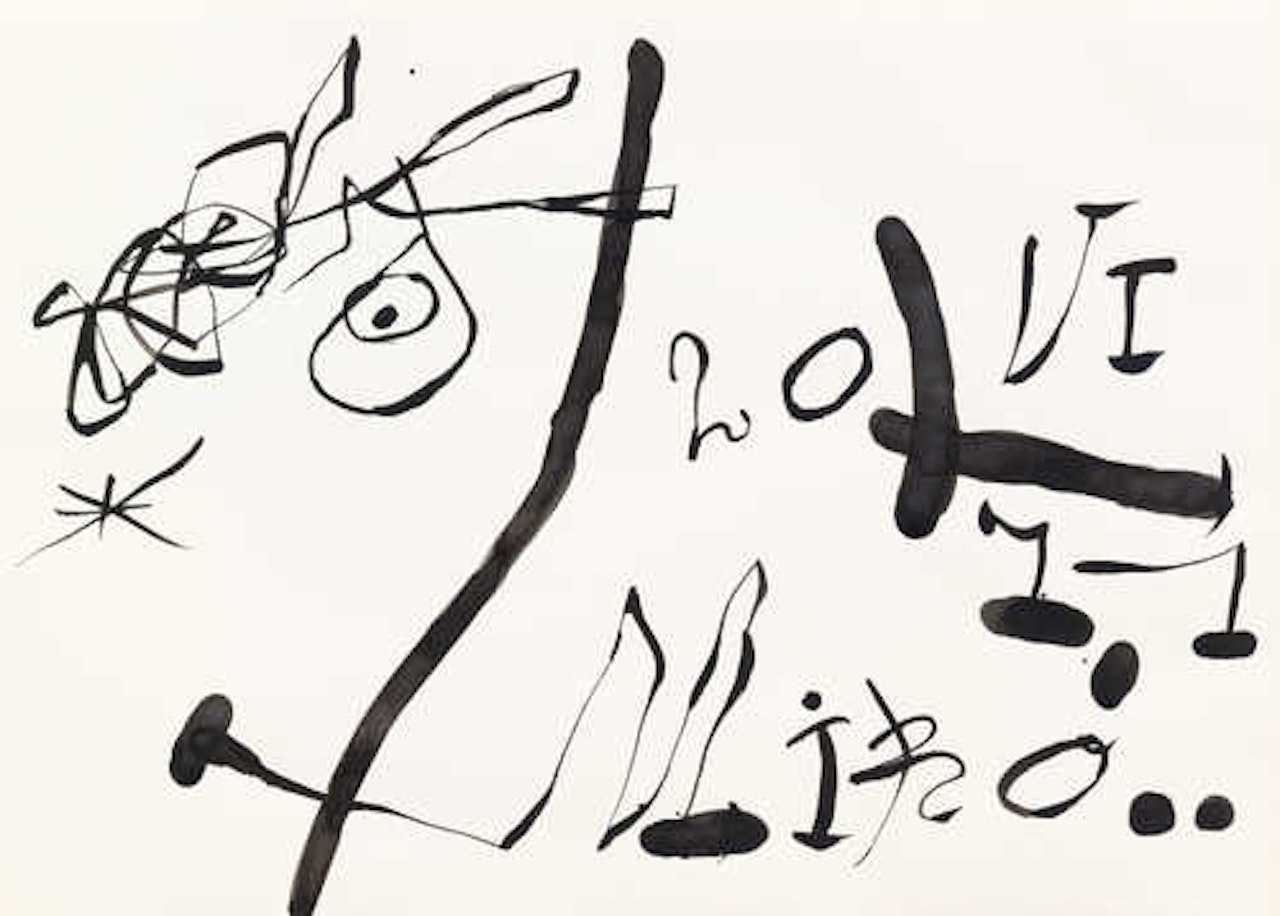 Le Lezard au plume d"or by Joan Miró