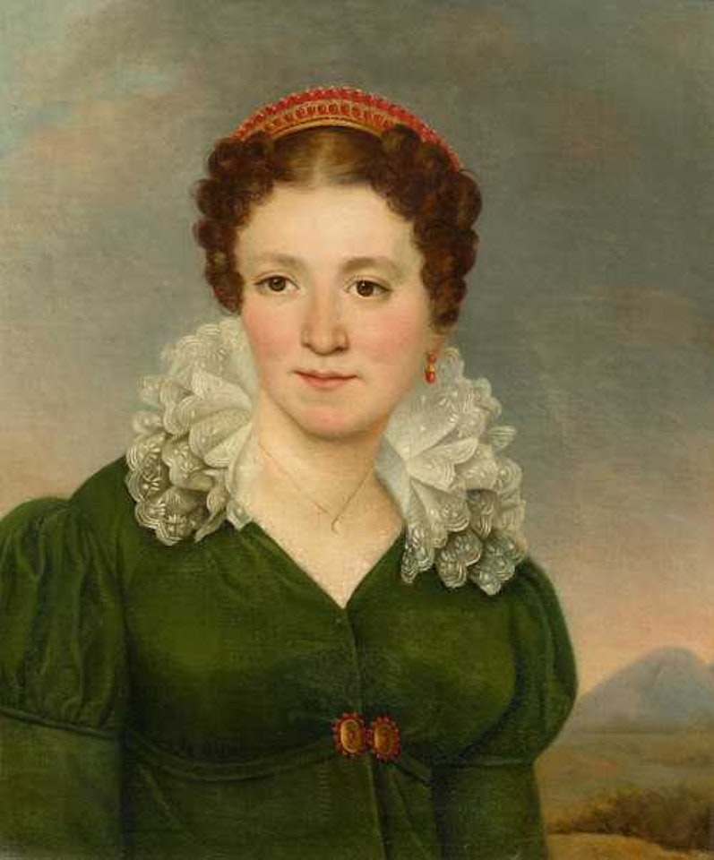 Portrait of an elegant lady. by German School