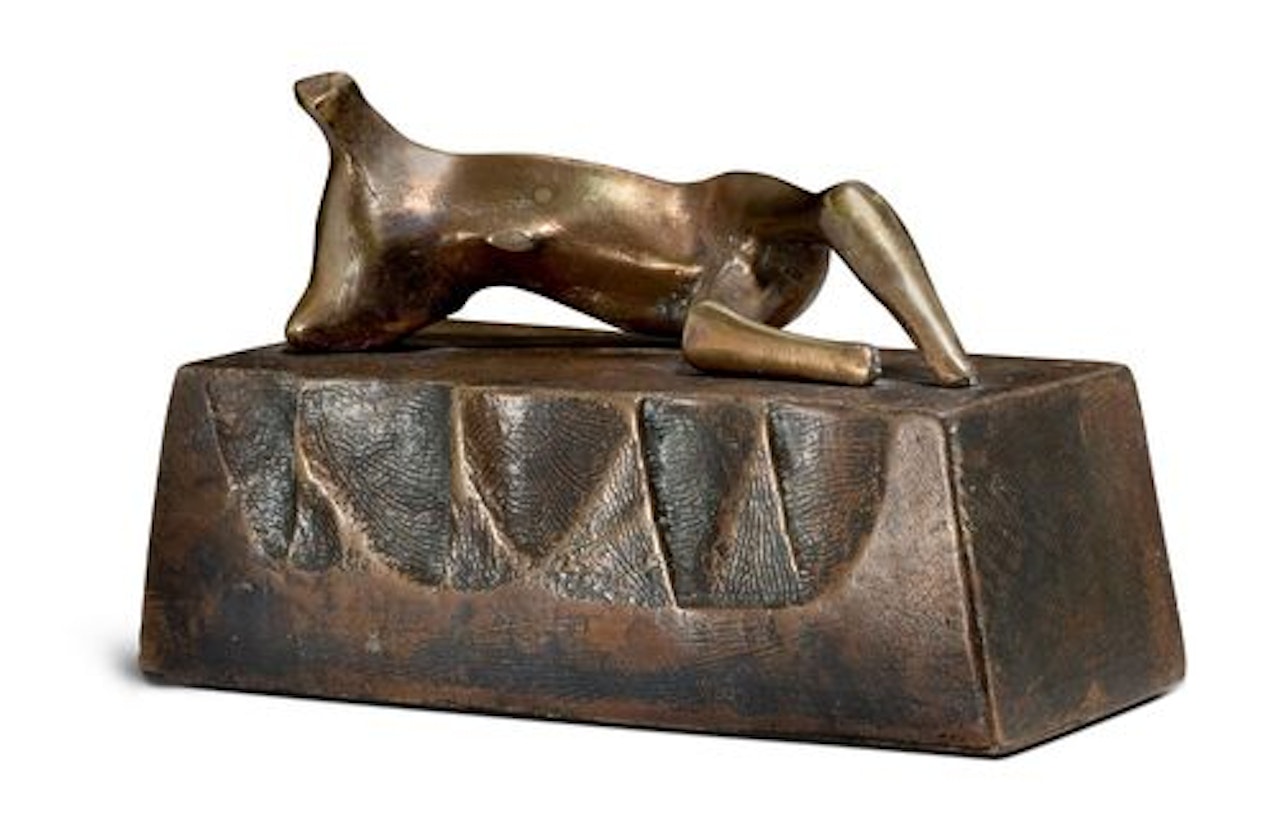 Reclining figure, wedge base by Henry Moore