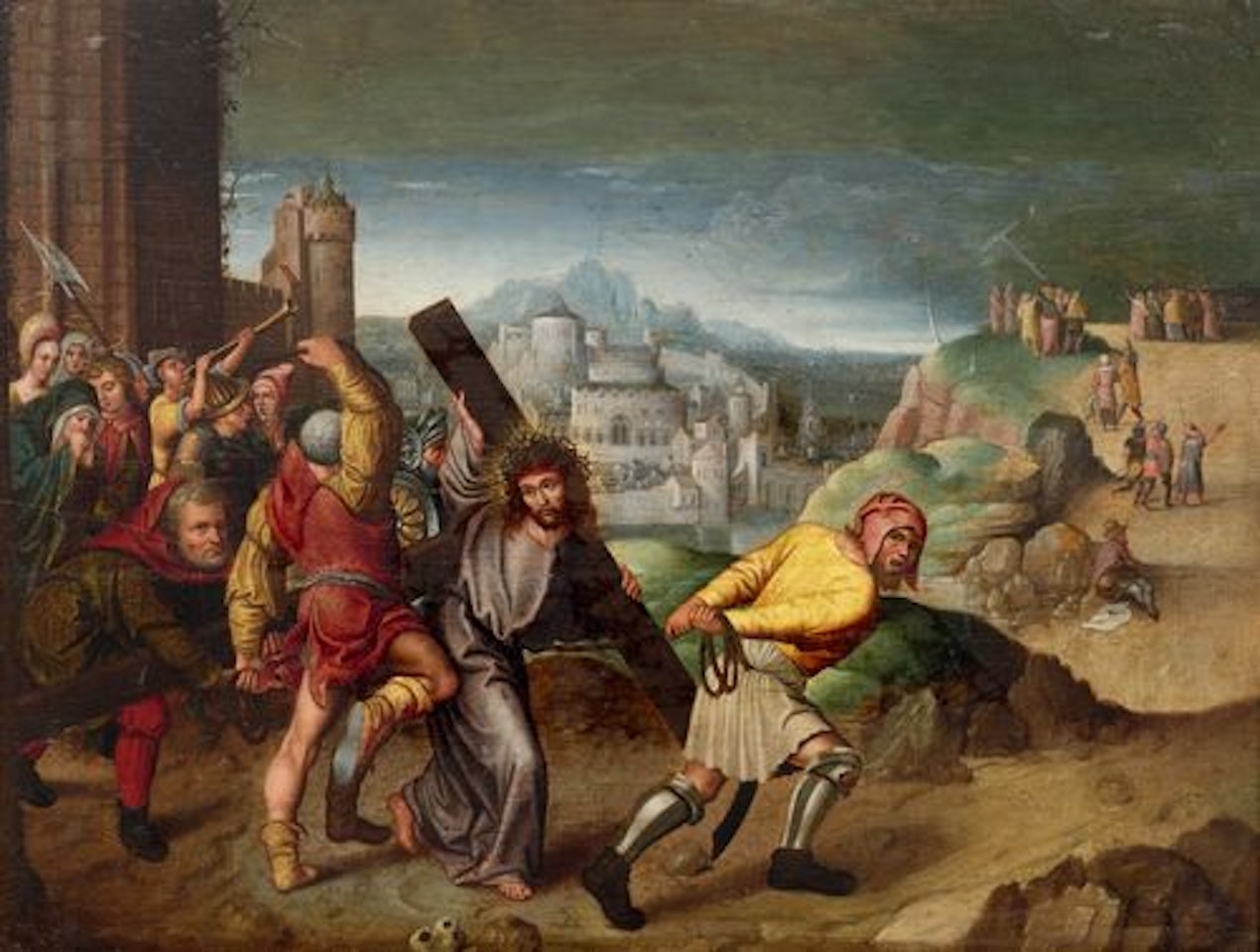 The Road to Calvary. by Flemish School