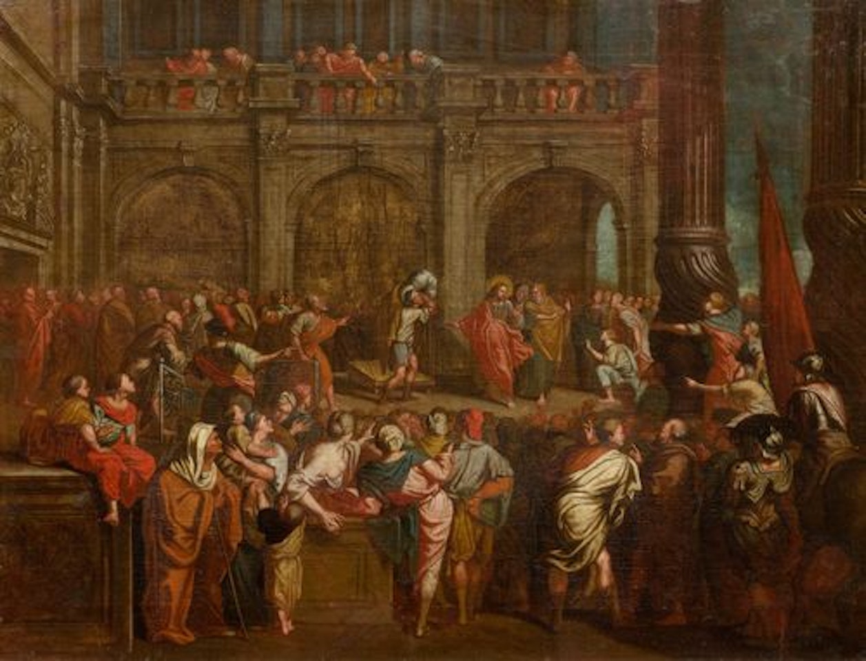 Healing of a lame man by German School