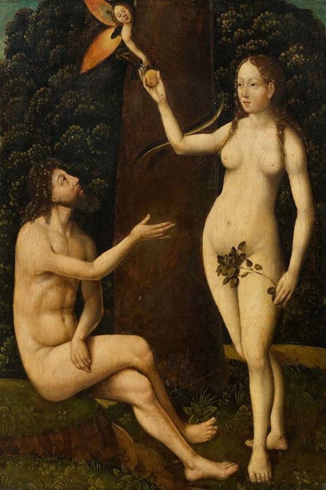 Adam and Eve by the tree; Adam und Eva am Paradiesbaum by Flemish School