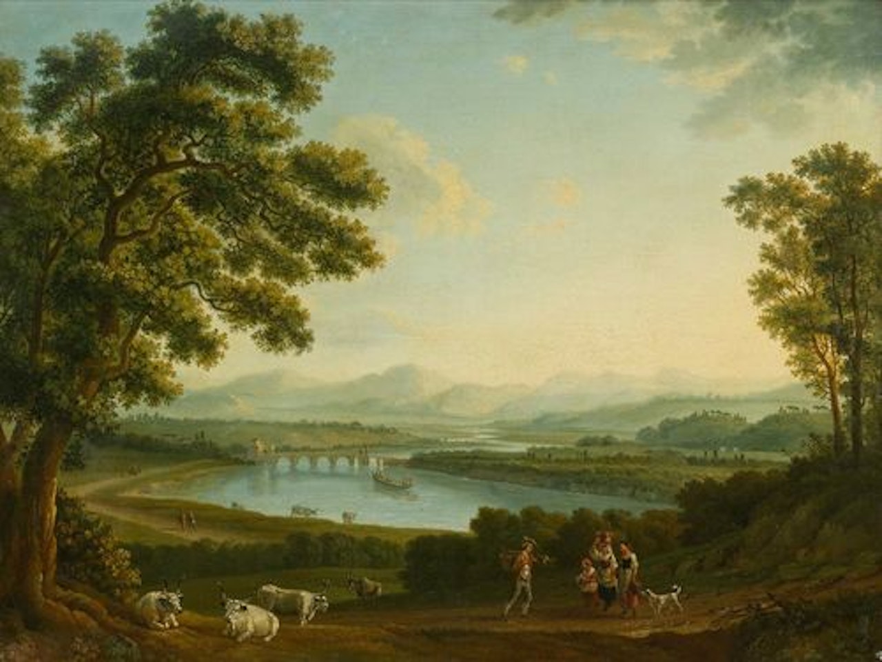 Broad landscape with a view over the Tiber valley by Jacob Philipp Hackert