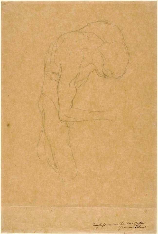 Gebeugt kniender Männerakt by Gustav Klimt