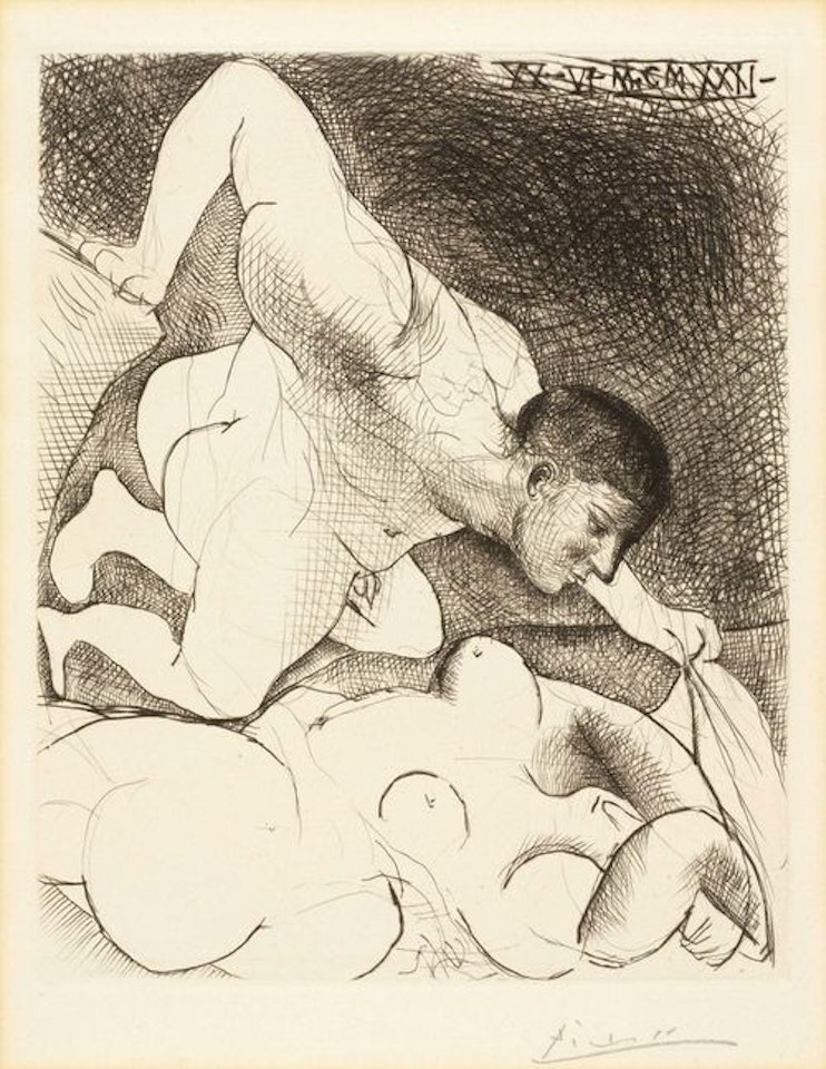 Homme dévoilant une femme by Pablo Picasso