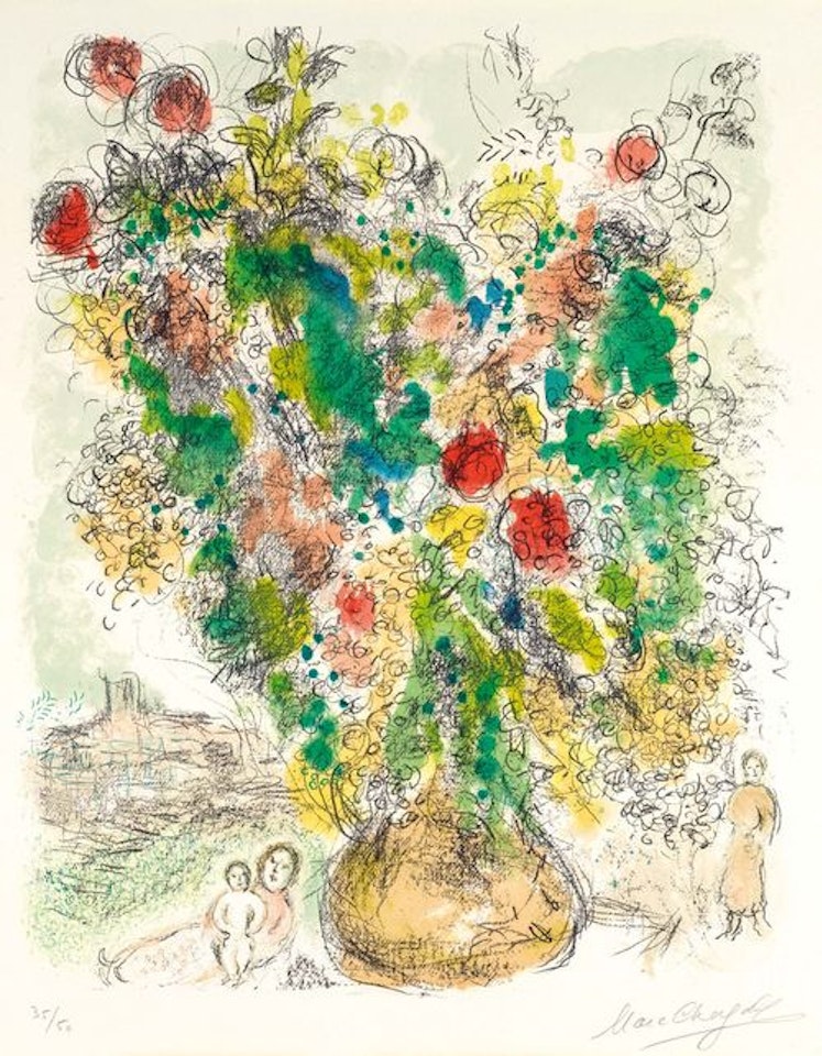 Roses et mimosa by Marc Chagall