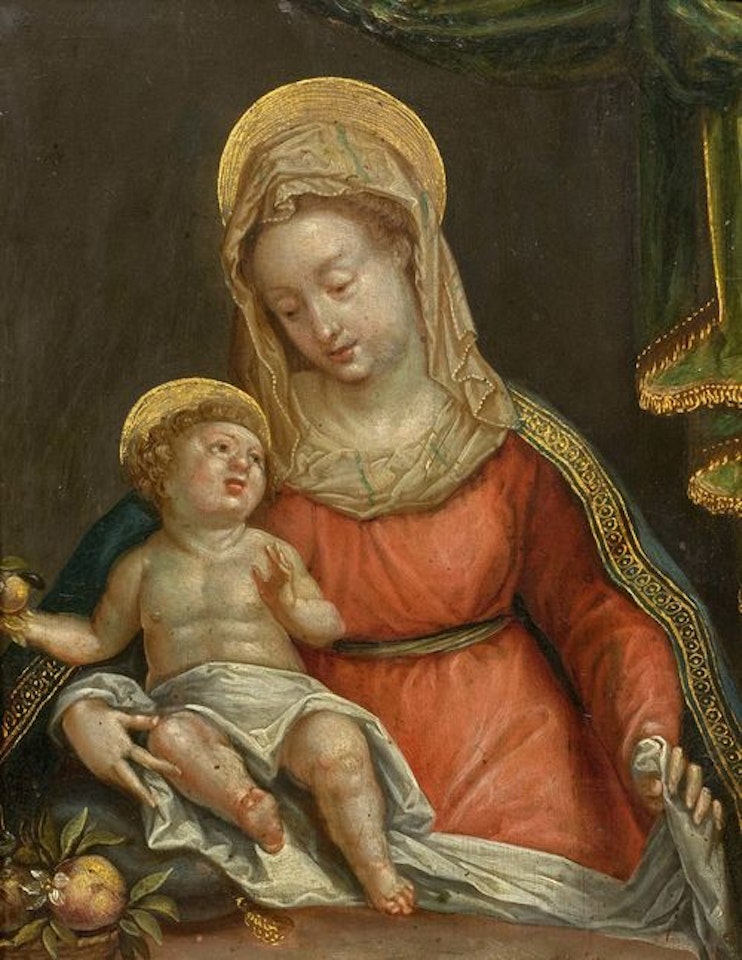 Madonna and Child; Madonna mit Kind. by Flemish School