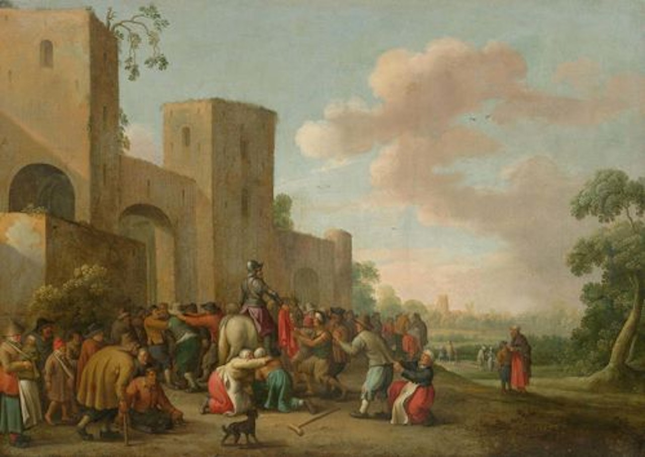 Saint Martin divides his cloak by Joost Cornelisz Droochsloot