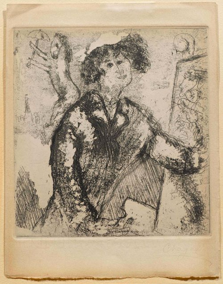 Autoportrait au chevalet by Marc Chagall