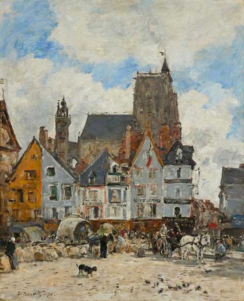 Abbeville. La place Courbet in Saint-Vulfran by Eugène Boudin
