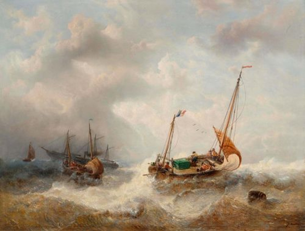 Ships on a rough sea by François Etienne Musin