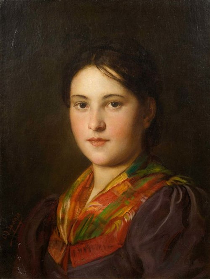 Portrait of a young woman by Franz von Defregger