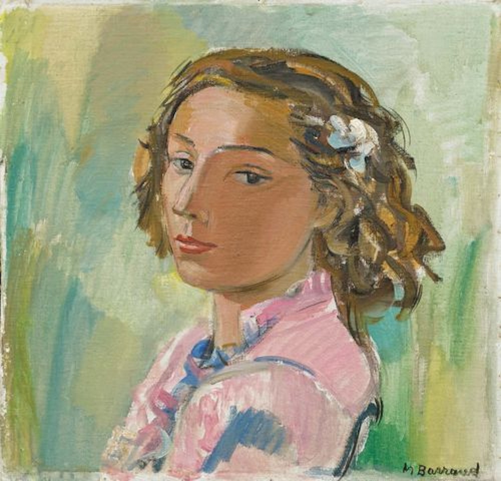 Portrait d"une dame. by Maurice Barraud