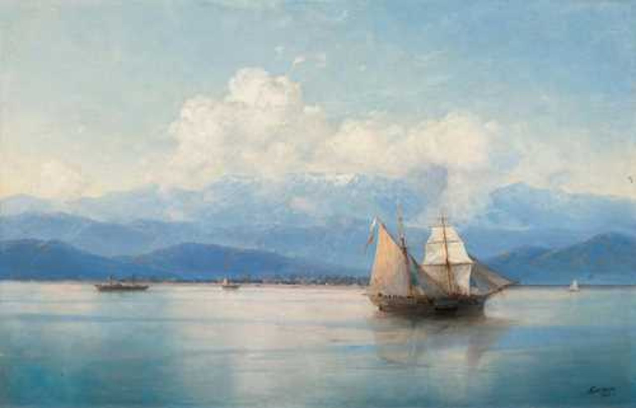 Ships before the Caucasian coast by Ivan Konstantinovich Aivazovsky
