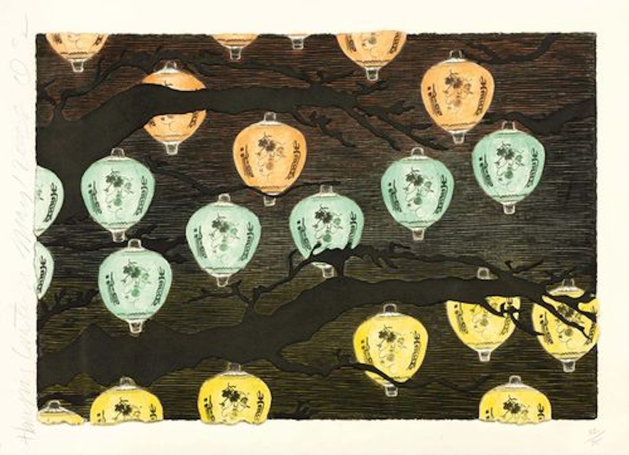 Hanging lanterns by Donald Sultan
