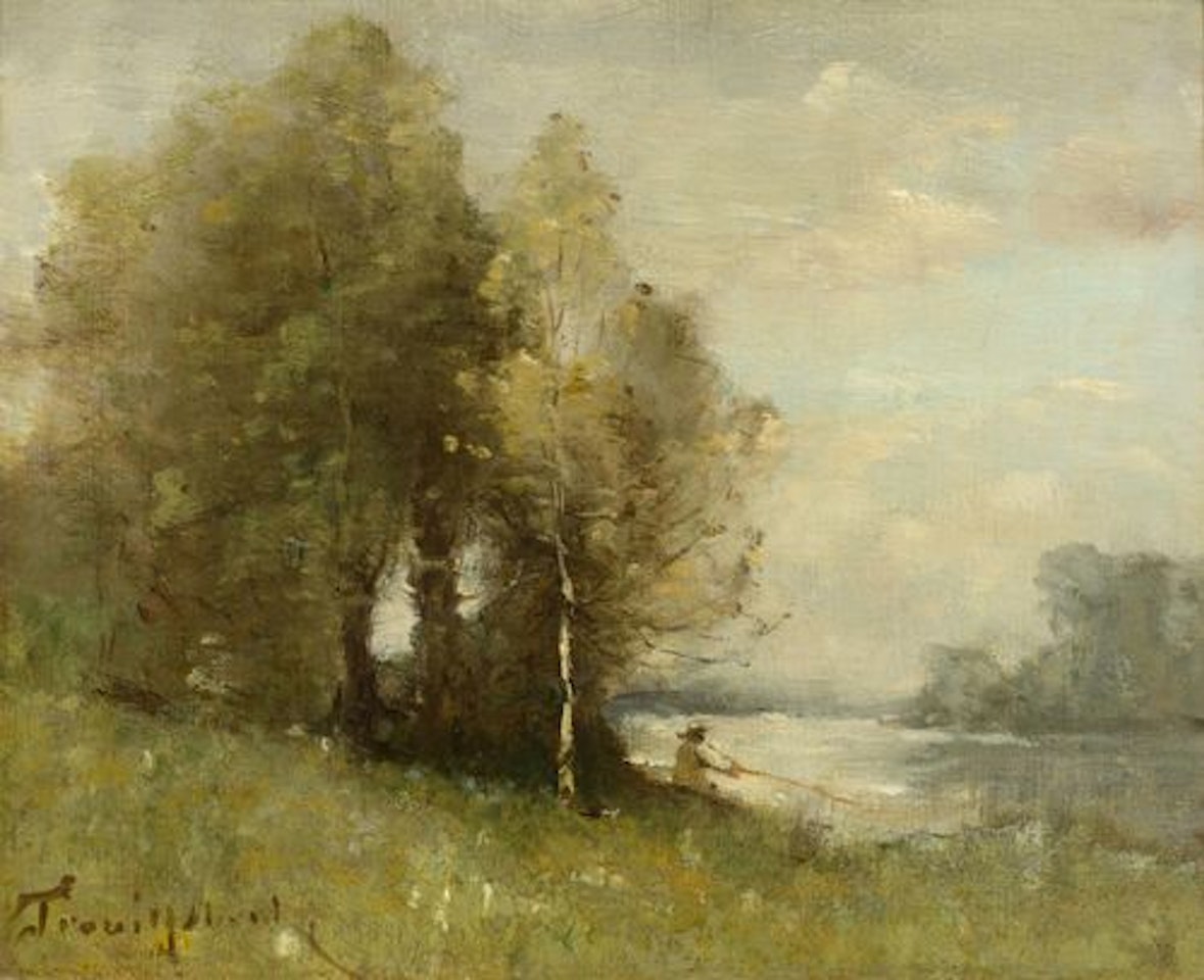 Pêcheur à la ligne assis by Paul Désiré Trouillebert