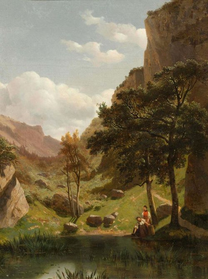 Tal in den Bergen by Alexandre Calame