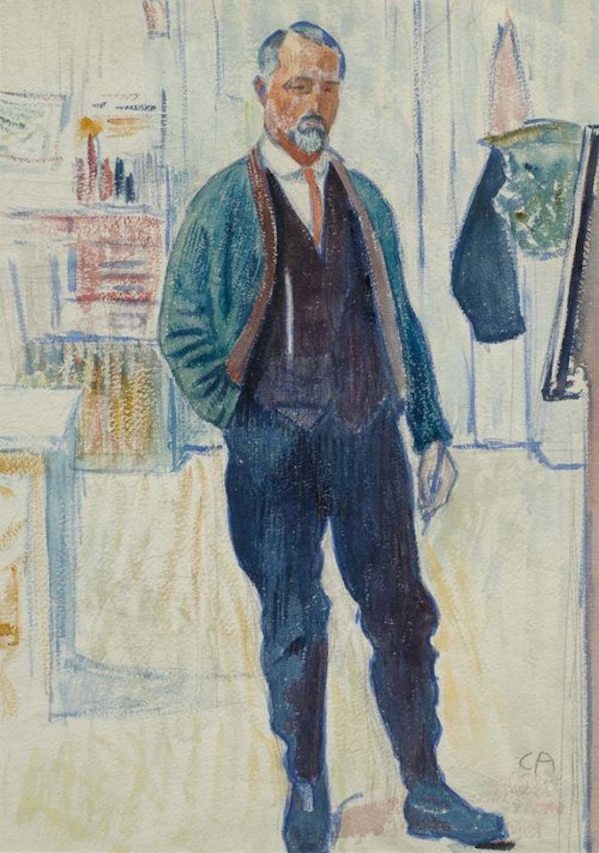 Selbstporträt des Künstlers im Atelier by Cuno Amiet