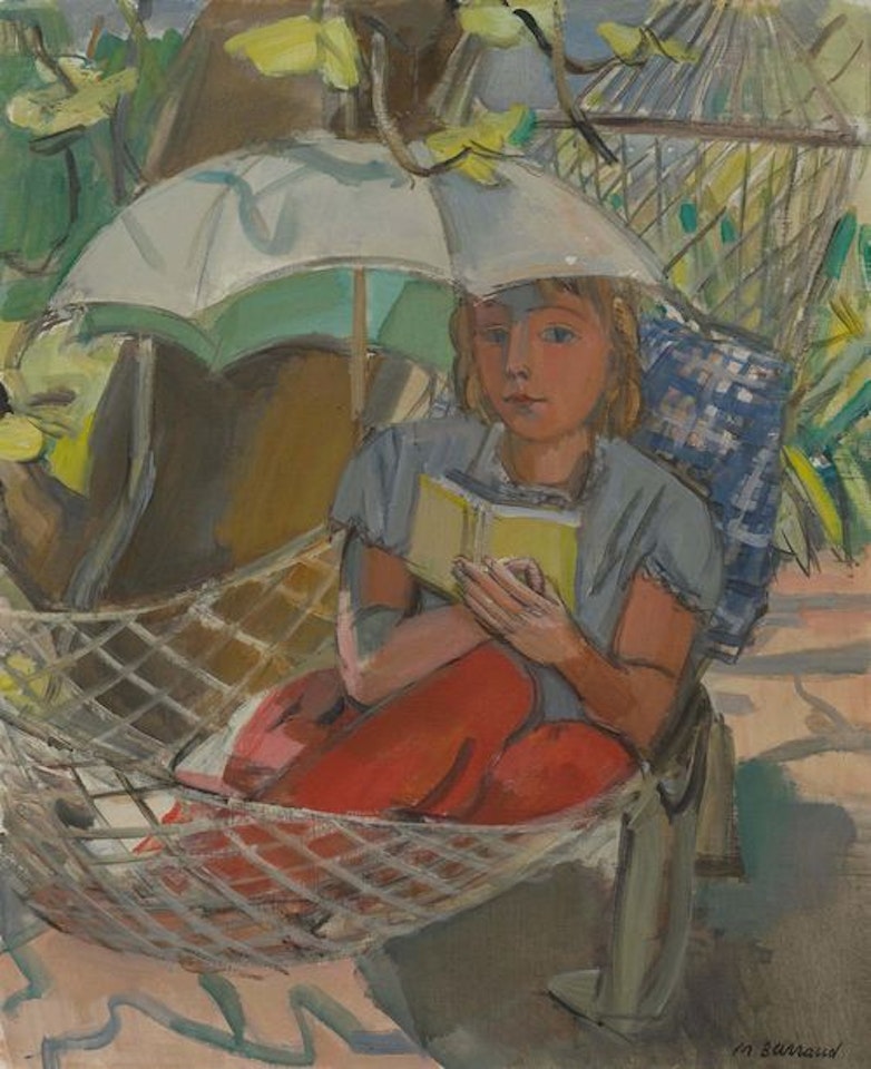 Lesende Frau im Garten by Maurice Barraud