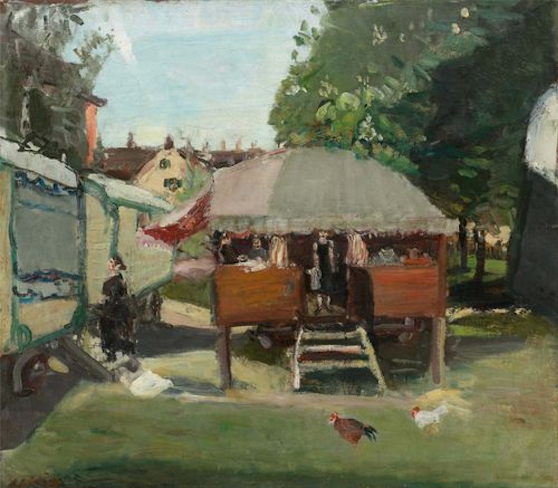 Wagen mit Hühnern by Willy Guggenheim Varlin