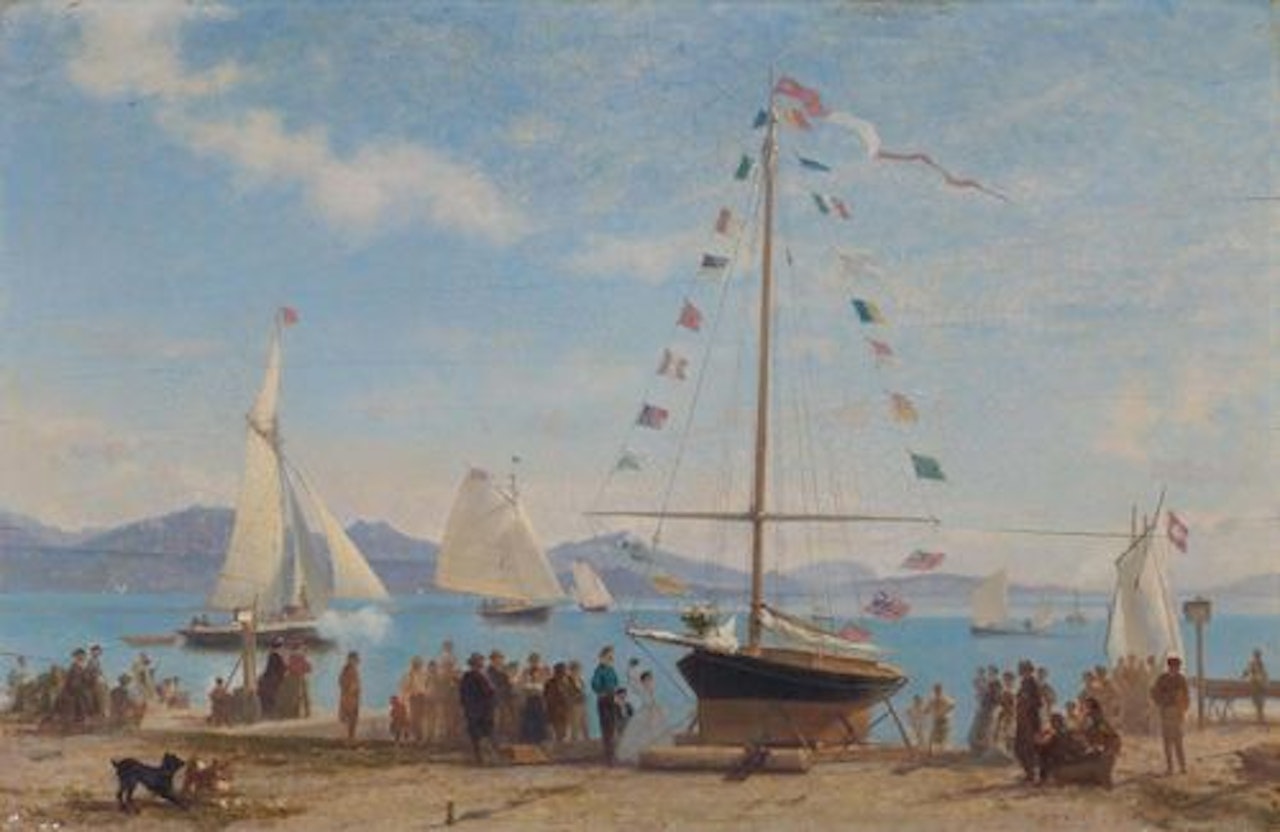 Inauguration d"un bateau lacustre sur le quai d"Ouchy by François Bocion