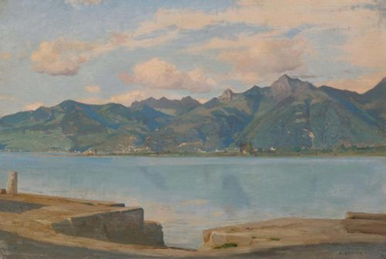 Quai du Bouveret en face de Montreux by François Bocion