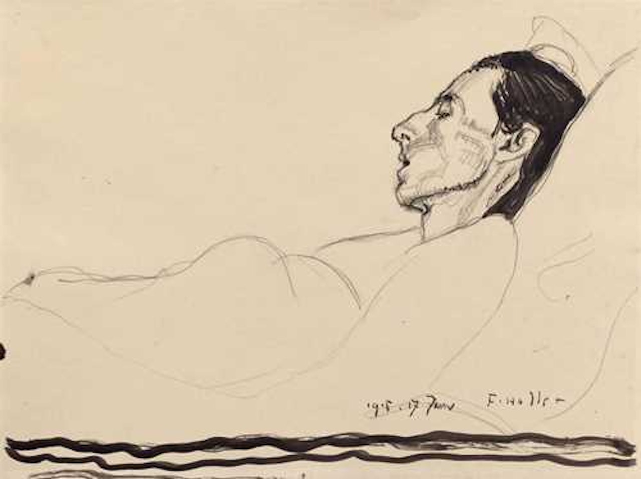 Die kranke Valentine Godé-Darel by Ferdinand Hodler