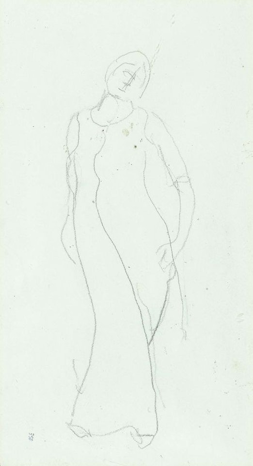 Front: Standing woman. Reverse: Lying soldier. by Ferdinand Hodler