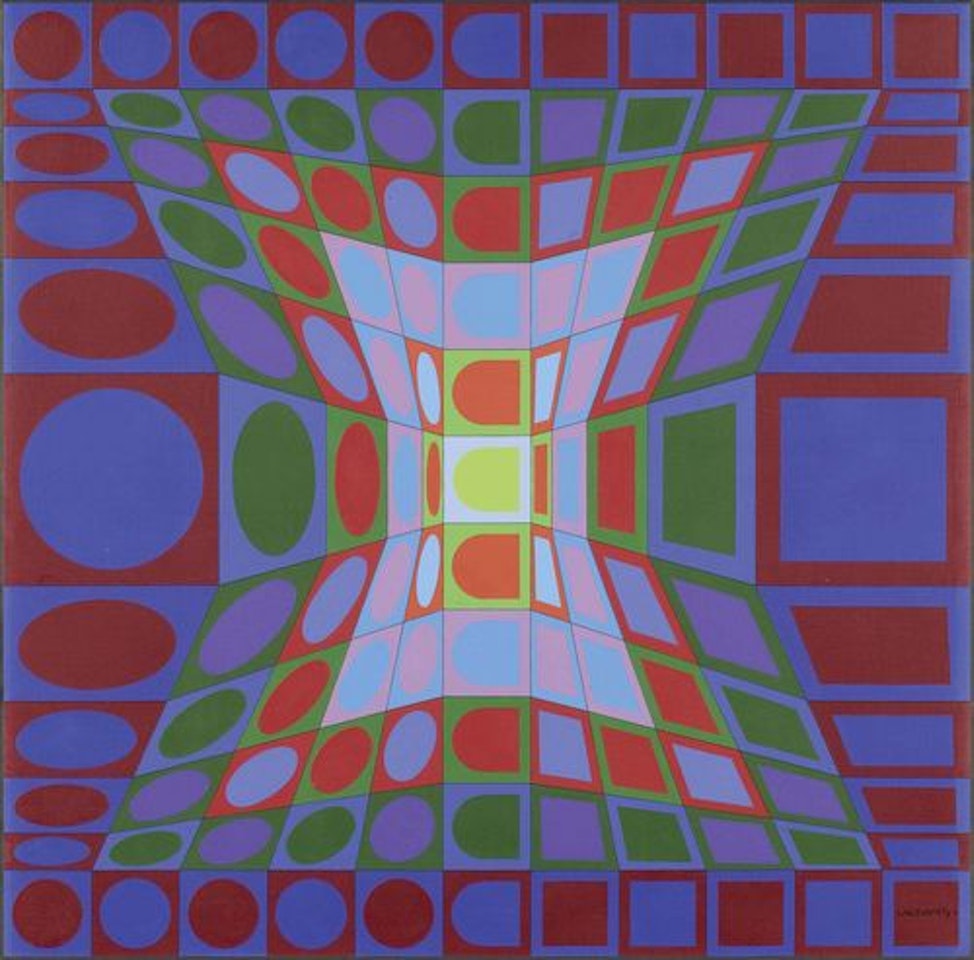 Cardboard boxes by Victor Vasarely