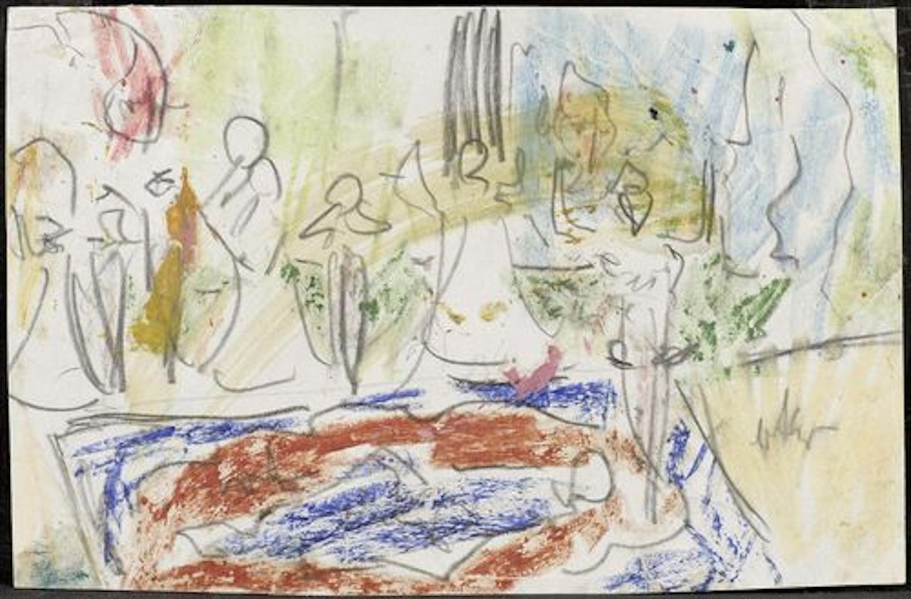 Large circus scene with carpet by Ernst Ludwig Kirchner