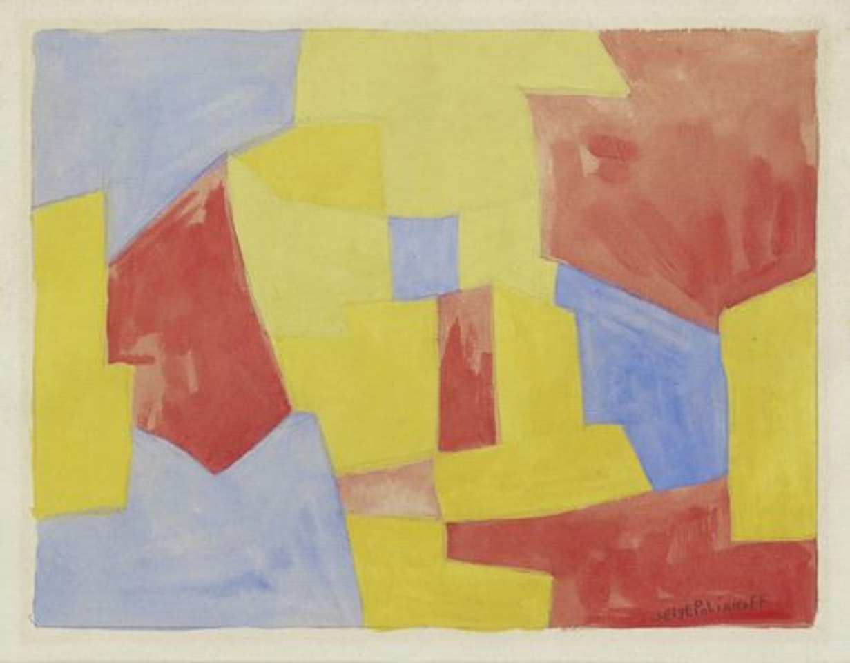 Composition in yellow and red by Serge Poliakoff